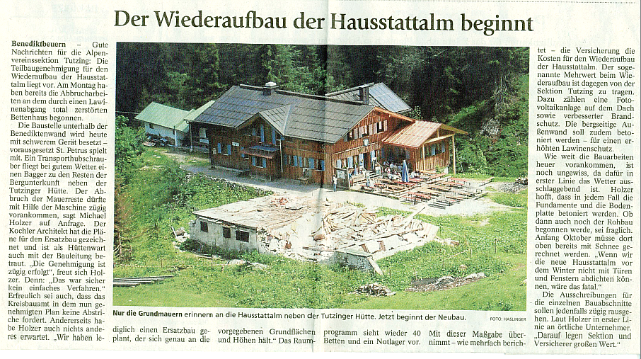 Artikel Toelzer Kurier v. 12.08.09