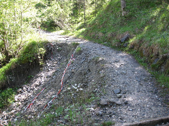 Murenabgang im Steilst&uuml;ck