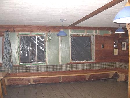 Schnee kam durch die Fenster rein