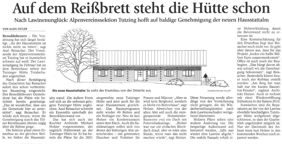 Artikel Toelzer Kurier v. 03.06.09