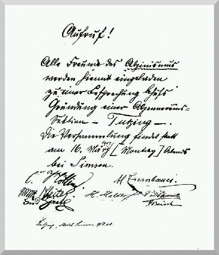 Gr&uuml;ndung der Sektion Tutzing 1903