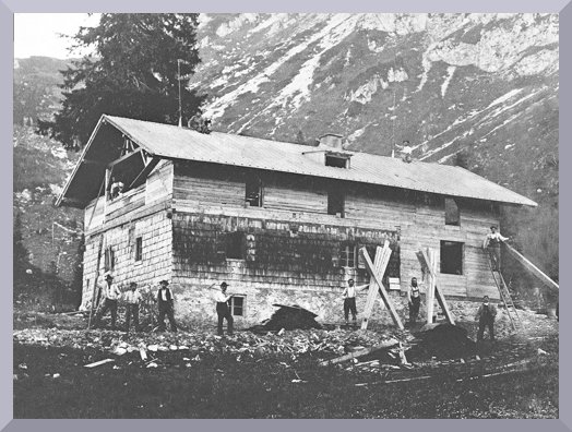 Bau der H&uuml;tte 1908