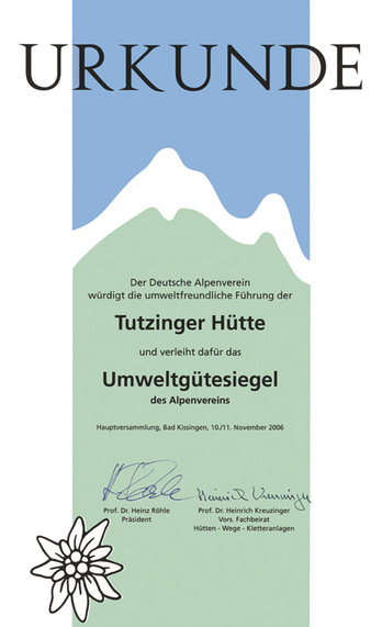 Bild: Urkunde des Umweltg&uuml;tesiegels